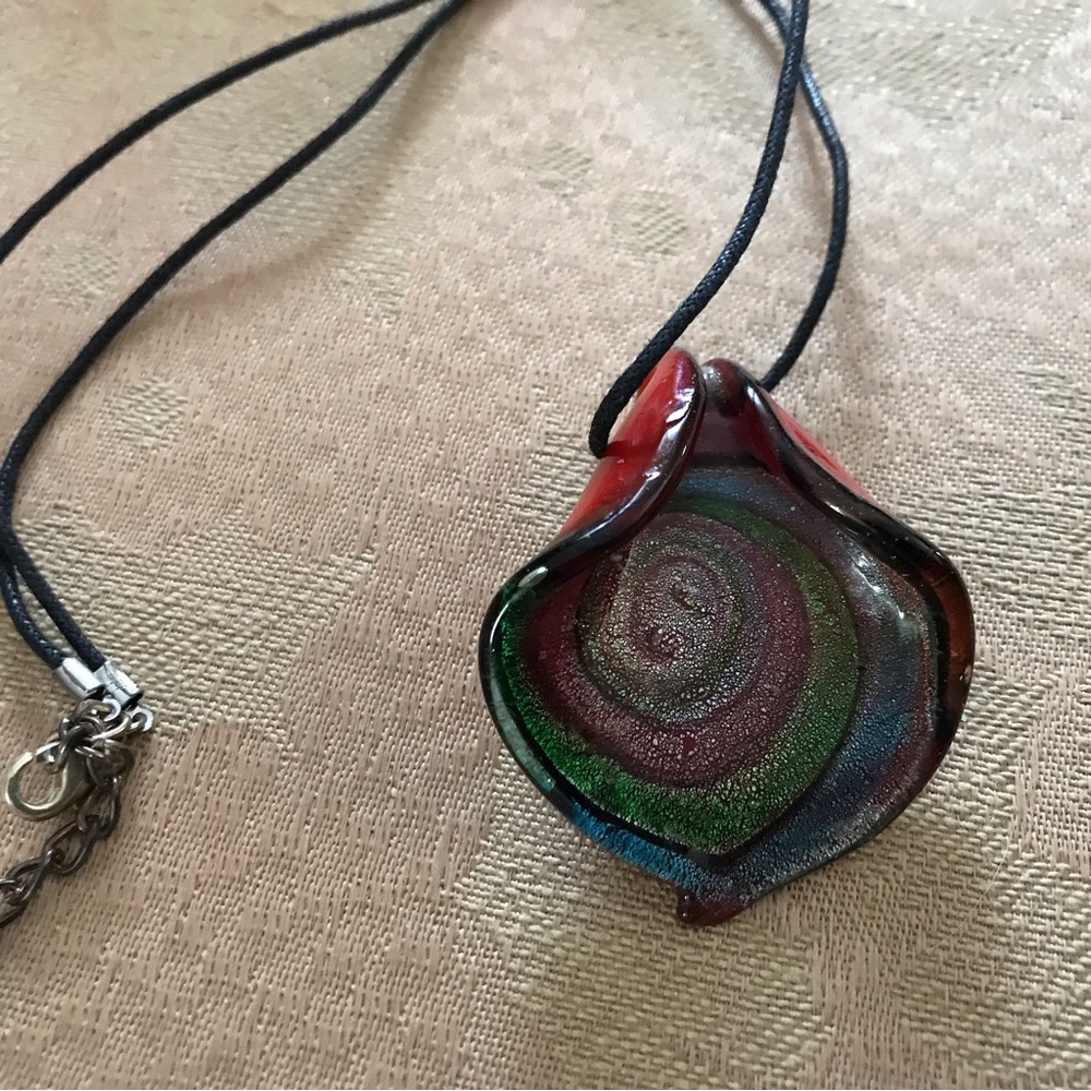 Shell Inspired Art Glass Pendant
